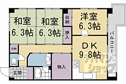 グレース北園 3DKの間取図画像
