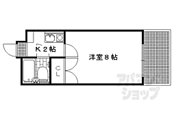 サンダ館2 1Kの間取図画像