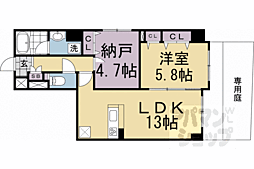 ドルフ聖護院 1SLDKの間取図画像