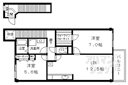 アザレアスクエア 2LDKの間取図画像