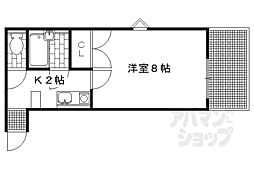 サンダ館2 1Kの間取図画像