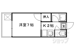 宝ハイツ 1Kの間取図画像