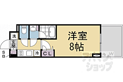 ヴィラ岡崎神宮 1Kの間取図画像