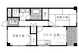SAMSQUARE宝ケ池 2DKの間取図画像