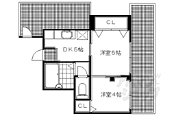 セントラル一乗寺 2DKの間取図画像