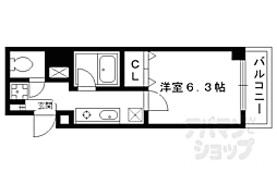 フランドルアミ下鴨 1Kの間取図画像