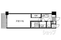 インベスト京都修学院 1Kの間取図画像