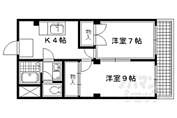 シュタインハウス 2DKの間取図画像