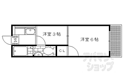 コーポミナミ 2Kの間取図画像