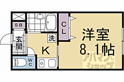 川端ハイツ 1Kの間取図画像