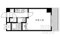 グランコスモ出町柳 1Kの間取図画像