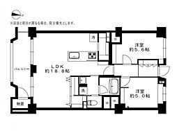 習志野台マンション 2LDKの間取図画像