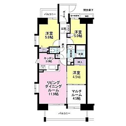L・プラッツ西白井1号棟 3LDKの間取図画像