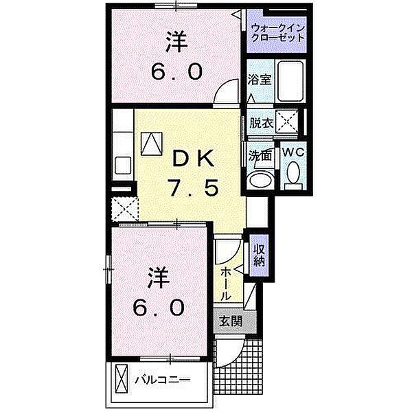 エクシードK-A 101｜岡山県備前市香登西(賃貸アパート2DK・1階・46.06㎡)の写真 その2