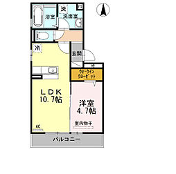 アナザースカイ 1階1LDKの間取り