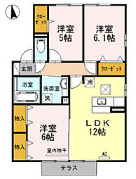 チャルルＫ 1階3LDKの間取り