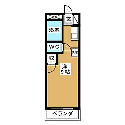 リエス馬込 ワンルームの間取図画像