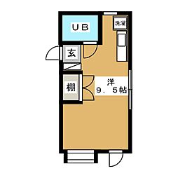 ベルブルージュ ワンルームの間取図画像