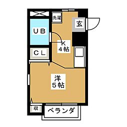 メゾンド朝日 ワンルームの間取図画像