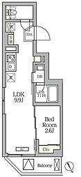 クラリティア馬込 1LDKの間取図画像