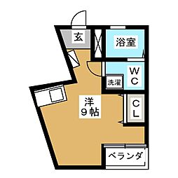 ラグーナコート荏原 ワンルームの間取図画像