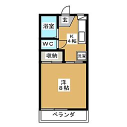 オルム馬込 1Kの間取図画像