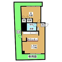 ロイヤル高輪 1LDKの間取図画像