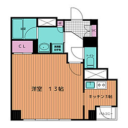 東京メトロ南北線 白金台駅 徒歩7分の賃貸マンション 5階1Kの間取り