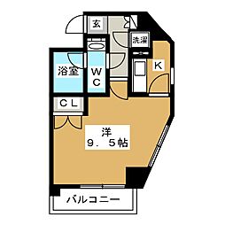 HillSide御殿山 1Kの間取図画像