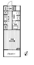 クロスレジデンス高輪 1Kの間取図画像