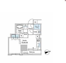 ベルファース芝浦タワー ワンルームの間取図画像