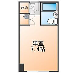 六本木ユニハウス ワンルームの間取図画像