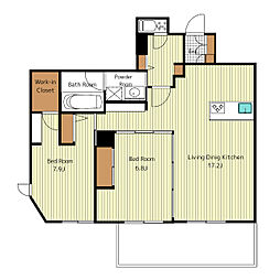 Arvense南雪谷 1階2LDKの間取り