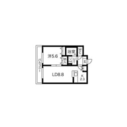 ピソアルセ品川 1LDKの間取図画像