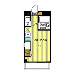 JR京浜東北・根岸線 大森駅 徒歩7分の賃貸マンション 1階ワンルームの間取り