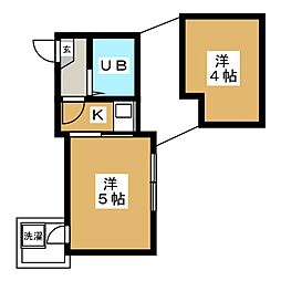 ブルーノ白金台 1Kの間取図画像