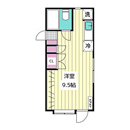 都営浅草線 中延駅 徒歩7分の賃貸マンション 2階ワンルームの間取り