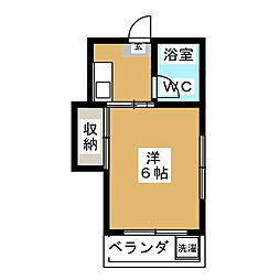 エスアールコート西小山 1Kの間取図画像