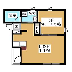 Resonare-N 1LDKの間取図画像