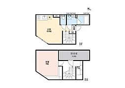 オークレスト下目黒 2LDKの間取図画像