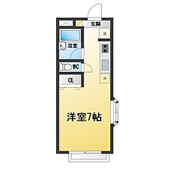 プラチナコート洗足 1Kの間取図画像