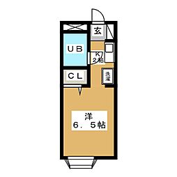 ワイズコート目黒 ワンルームの間取図画像