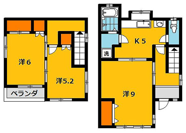 細内様西川田　戸建て　西 1号室｜栃木県宇都宮市西川田町(賃貸一戸建3DK・1階・67.65㎡)の写真 その2