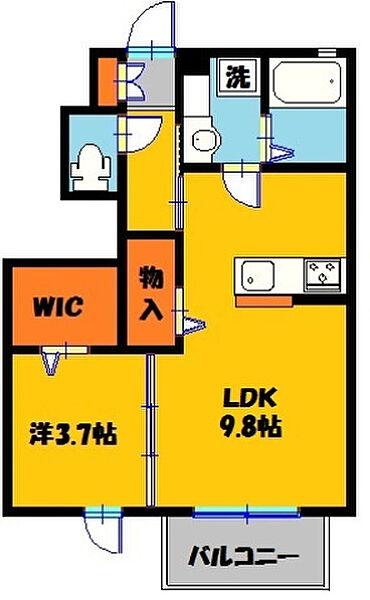 メゾンドファルケＡ 103号室｜栃木県宇都宮市鶴田町(賃貸アパート1LDK・1階・36.12㎡)の写真 その2