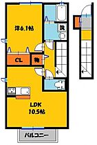 サニーフラットD 206号室 ｜ 栃木県宇都宮市上戸祭町（賃貸アパート1LDK・2階・46.54㎡） その2