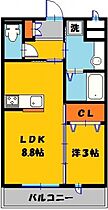 ラ　サンテＡ 302号室 ｜ 栃木県宇都宮市平松本町（賃貸アパート1LDK・3階・33.39㎡） その2