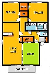 モンテベールB 3LDKの間取図画像