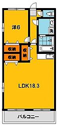 大島マンション 1LDKの間取図画像