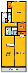 カーサソレアード 2LDKの間取図画像