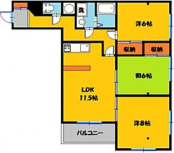 東塙田ロイヤルパレス 3LDKの間取図画像